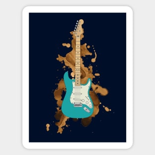 S-Style Electric Guitar Teal Color Sticker